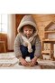 Boy's Winter Coat with Fur Lining and Scarf Detail - 3