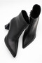 Women's Thick Heeled Pointed Toe Casual Boots with Sewing Detail - 4