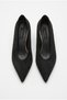 Marie Women's Black Suede Genuine Leather Lining 4 cm Heeled Stiletto Shoes - 3
