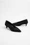 Marie Women's Black Suede Genuine Leather Lining 4 cm Heeled Stiletto Shoes - 2
