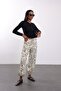 Ecru Leopard Patterned Trousers 19144 - 2