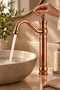 Matte Copper Bronze Retro Bowl Sink Faucet Rustic Vintage Brushed Bronze Model High Series Bowl Fixture - 3