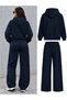 Oversize Field Notes Team Printed Hooded 100% Cotton Wide Leg Sweatpants Set - 2