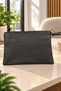 Faux Leather Hand Bag, Stylish Wrist Strap Zippered Portfolio Multi-Purpose Cosmetic Wallet and Hand Wrist Bag