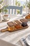 Marbella 3-Piece Glass Breakfast Set with Acacia Lid, Wooden Stand, Olive Bowl, Cheese Bowl, Presentation Container - 4