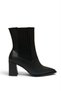 Women's Boots with Rubber Side Detail and Thick Heel, Black - 5