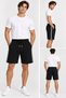Men's Black Smoked Gray Navy Blue Color Shorts with Side Piping, Front Pockets, Zipper and Back Pockets