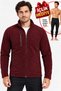 Men's Fleece Coat with Zipper Pockets, Comfortable Fit, Daily Winter Fleece Top + Gift Underwear