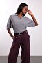 Gray Bat Sleeve Polo Collar Knitwear 261140 - 3