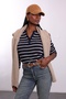 Navy Blue Striped Mercerized Knitwear 261135 - 3