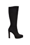 Women's Platform Heeled Blunt Toe Zippered Boots