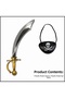 Pirate Sword and Eye Patch Set Shiny (Children's) &amp; Adult Compatible) (5671) - 2
