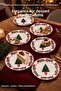 6-Piece Christmas Pine Tree Patterned Cake Plate 19 cm Dessert Presentation Serving Plate Red White for 6 People - 5