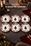 6-Piece Christmas Pine Tree Patterned Cake Plate 19 cm Dessert Presentation Serving Plate Red White for 6 People - 4