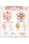Party Cat Themed Birthday Balloon Set Pink Daisy Foil Balloon Crowned Cat Party Decoration Set - 2
