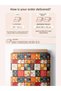 100% Cotton Satin Patchwork Fabric – 300X155 cm – Autumn Leaves and Floral Pattern, in Orange Red and Navy Blue Tones - 3