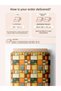 100% Cotton Satin Patchwork Fabric – 300X155 cm – Geometric Pattern, Green Orange and Yellow Tones - 3
