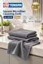 Temsan 3-Piece Checkered Microfiber Cleaning Cloth 40X40 cm Gray Kitchen and General Cleaning Cloth