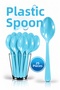 25 Pcs Blue Colorful Spoons Hard Durable Plastic Luxury Disposable Birthday Party Presentation Spoon