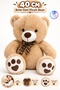 40cm Ribbon Plush Bear Soft Textured Cute Toy with Heart Paw Detail Plush Teddy Bear - 5