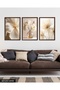White Delicate Flowers 3 Piece Wooden Framed Painting Act - 4