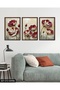 Textured Appearance Flower 3 Piece Wooden Framed Painting Act - 4