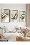 Oil Painting Look White Flower 3 Piece Wooden Framed Painting Act