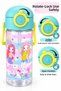 Transparent Sports School Unbreakable Polycarbonate Water Bottle, Lockable Lid, Picture Figured Water Bottle with Straw 400 ml - 2
