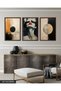 Circular Patterns and Women's Portrait 3 Piece Wooden Framed Painting Act - 3