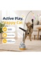2 Pieces Cat Shaped Rotating Plush Fish Fishing Rod Toy – 360 °   Interactive Plush Cat Toy with Rotating Cat Figure, Flexible Spring Rod, 3m Adhesive Base - 7
