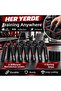 6-Piece Hand Spring Set 45-159 kg Adjustable Grip Strengthener Metal Hand Black - 8