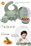 Pumpkin 9 Piece Full Baby Feeding Set, 100% Bpa Free, Natural Silicone - Olive