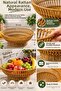 31 cm Beige Plastic Rattan Serving Bowl Wicker Look Fruit Bread Presentation Basket - 5