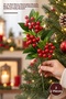2 Pieces of Decorative Artificial Kokina Branch – 35 cm Ornamental Branch with Red Fruits, Christmas and Seasonal Decoration, Artificial Kokina Decorative Branch