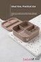 Natural Silicone 3-Compartment Heat-Resistant Lunch Box, Pink - 3