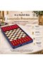 Luxury Metal Chess Set with Chrome Figures 20 X 20 cm Amber Marble Pattern Decorative Special Gift Set - 5