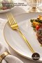 4-Piece Dinner Fork Set – Gold Color Stainless Steel, Stylish Tableware Presentation, Ergonomic Design, and Dining Fork