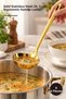 4 Pieces Metal Serving Ladle – Stainless Steel Gold Color 24.5 cm Ergonomic Handle Ladle Spoon