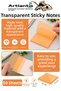 White Adhesive Transparent Note Paper 50 Sheets 2 Packs Square Transparent Postit 75X75 mm Translucent Marker Highlighter - 5