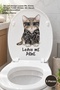 5 Pieces of Toilet Seat Stickers – Leave Me Alone Sticker with 3D Cat Design, Toilet Seat Sticker, Wc Decal, Toilet Decoration