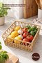 5 Pieces Natural Woven Square Basket – Wicker Decorative Storage Basket, Kitchen Bathroom Organizer, Woven Square Basket