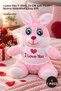1 Piece Cute Pink Plush Rabbit - I Love You T-Shirted, 25 cm Soft Plush Bunny Valentine's Day Gift