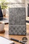 3Pcs Patterned Gray Leather Notebook – Lined 192 Pages Notepad, Portable in a Bag, Meeting School Office Notebook Journal