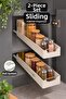 2-Pack Sliding Closet Organizer - Multi-Purpose Organizer Shelf Rail Bathroom Pantry Kitchen Sliding Drawer