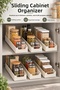 Sliding Cabinet Organizer - Rail-Mounted Bathroom Pantry Kitchen Drawer Multi-Purpose Organizer Shelf - 4