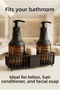 Amber Set of 2 Glass Soap Dishes |   Hand and Dish Soap Set |   Bathroom Organizer with Stand |   250 ml X 2 - 4
