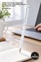 5 Ballpoint Pens – White Metal Body, Ergonomic Design, Touch-Compatible Silicone Tip, Ballpoint Stylus
