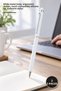 3 Ballpoint Pens – White Metal Body, Ergonomic Design, Touch-Compatible Silicone Tip, Ballpoint Stylus