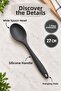Single Anthracite Large Size Silicone Spoon 27 cm Kitchen Cooking and Serving Spoon Kitchen Helper - 4