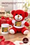 4-Piece Plush Bear and Mug Gift Set – Red Bear with Happy Birthday Printed T-Shirt, Porcelain Mug, Birthday Gift, Plush Bear Mug